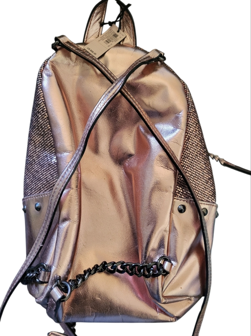 Victoria's Secret Sparkling Rose Gold Backpack Purse - Picture 4 of 5